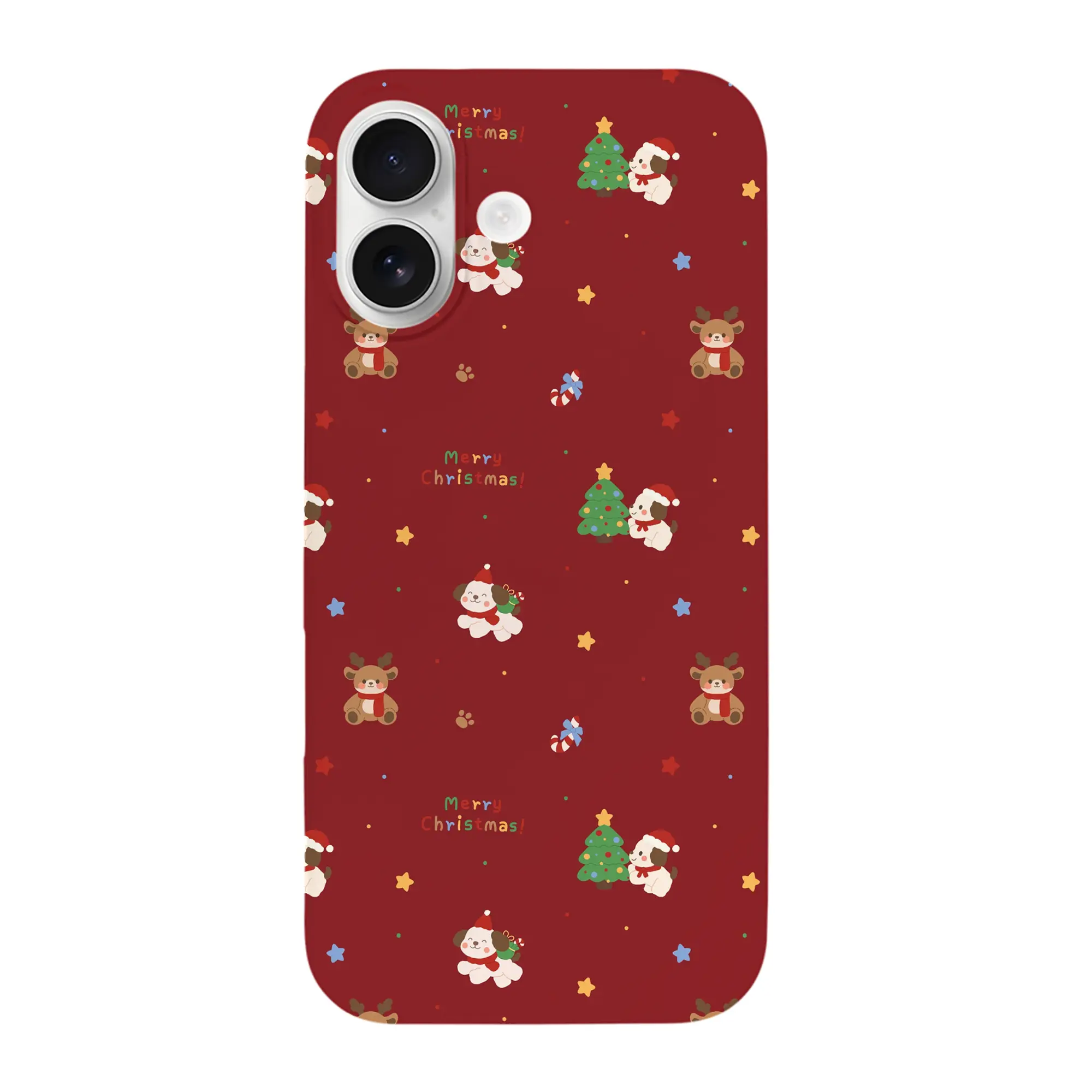 冬限定カラー｜くすみレッド＆フォレストグリーン - iPhone 17 シリーズ シリコンケース 薄型 耐衝撃 指紋防止 ソフトタッチカバー 精密フィット 傷防止 保護ケース iPhone 17/17 Air/17 Pro/17 Pro Max 対応